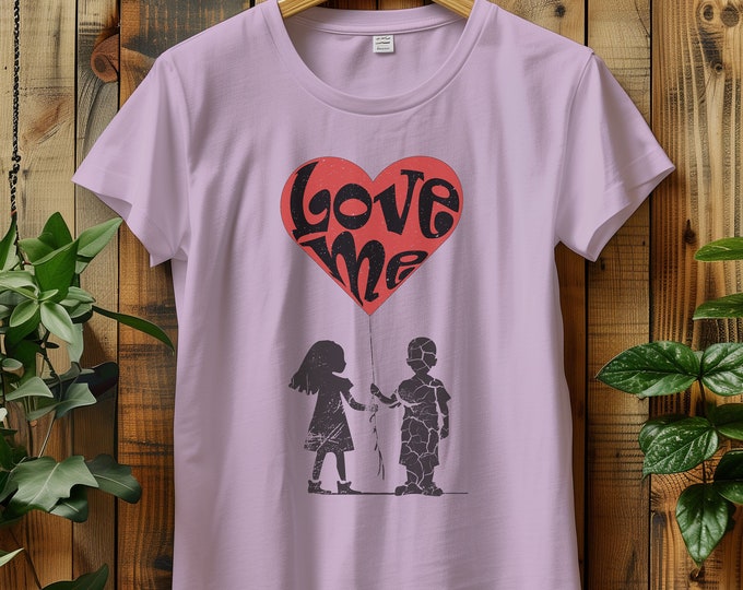 Featured listing image: Love Graphic T-Shirt - Unisex Adult Casual Tee with Silhouette Couple Design - Romantic Gift Idea