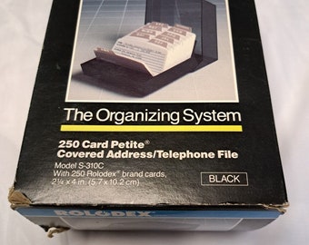 Vintage ROLODEX Organizing System 250 Card Petite Black S-310C  New Open Box