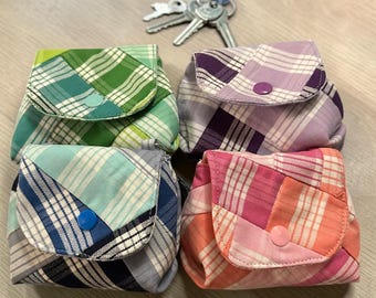 Kalakoa Mini Pouch | Handmade Patchwork Coin Pouch | Clip-On Bag Accessory | Small Fabric Pouch | One of a Kind Gift