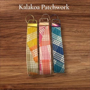 Kalakoa Patchwork Wristlet Keychain Fob– Multi-Color Palaka Design