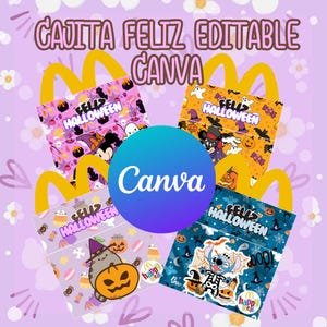 Fichier numérique - Modèle Happy Meal modifiable dans Canva + Halloween Designs