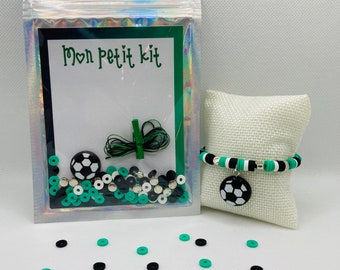 Kit bracelet en perles pour enfants : thème foot