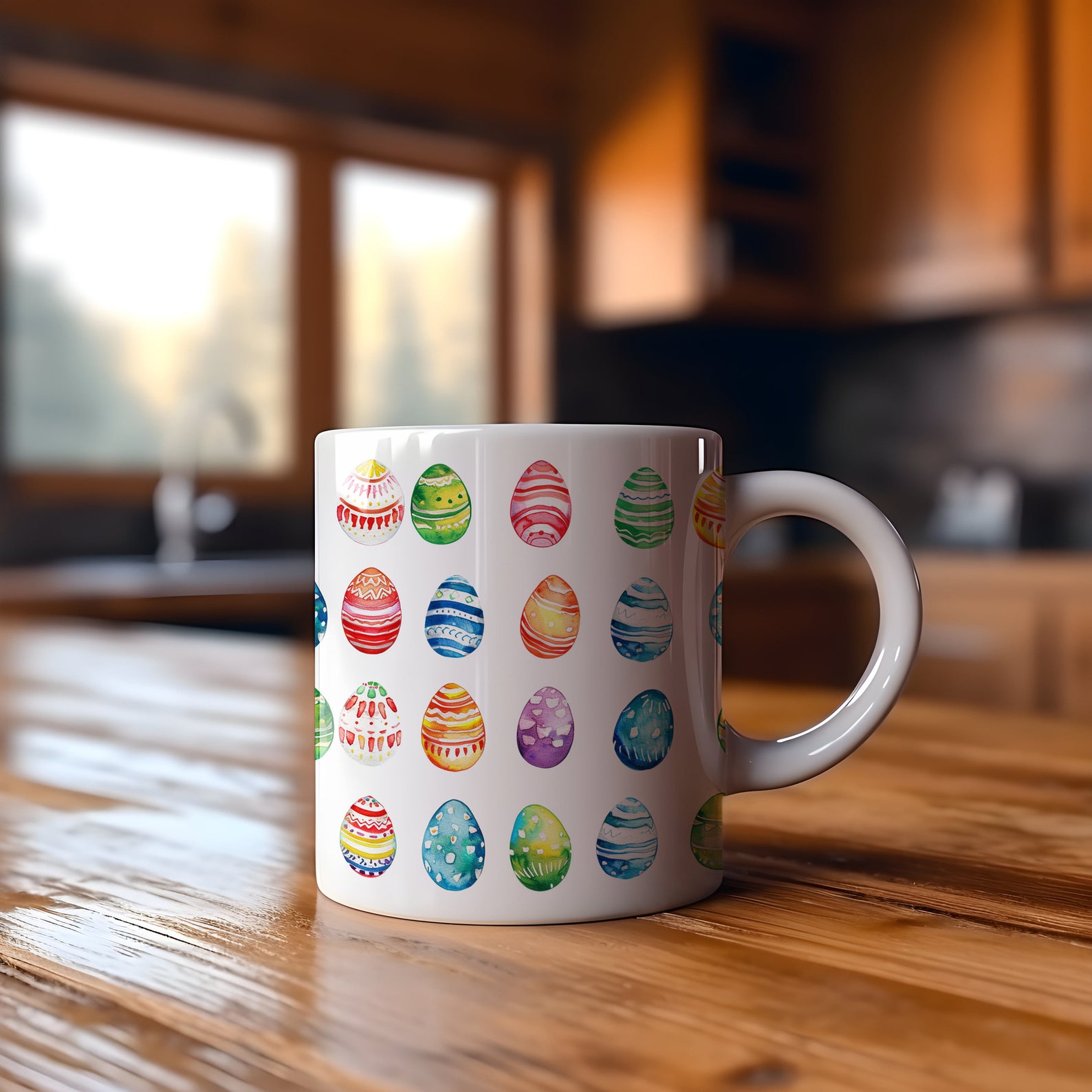 Painted Easter Egg Mug, Happy Easter, Painted Easter Eggs, Easter Mug, Easter Egg Mug, Easter
