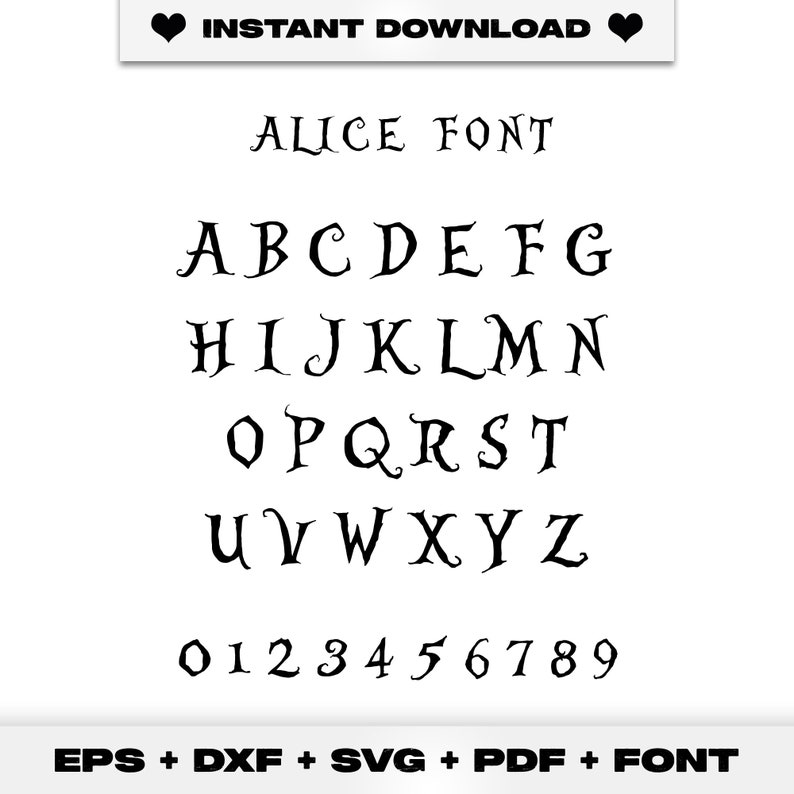 Alice SVG, Alice Font Download, Alice Font, Cut File, Cricut, Digital ...