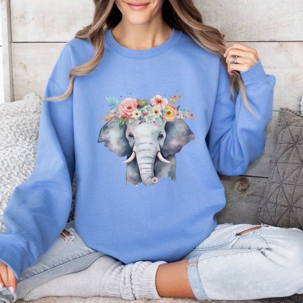 Elephant Sweater, Wifey Sweatshirt, Mama Sweater, Crewneck, Botanical Sweatshirt, Christian Sweatshirt, Trendy Sweatshirt, Unique Sweater