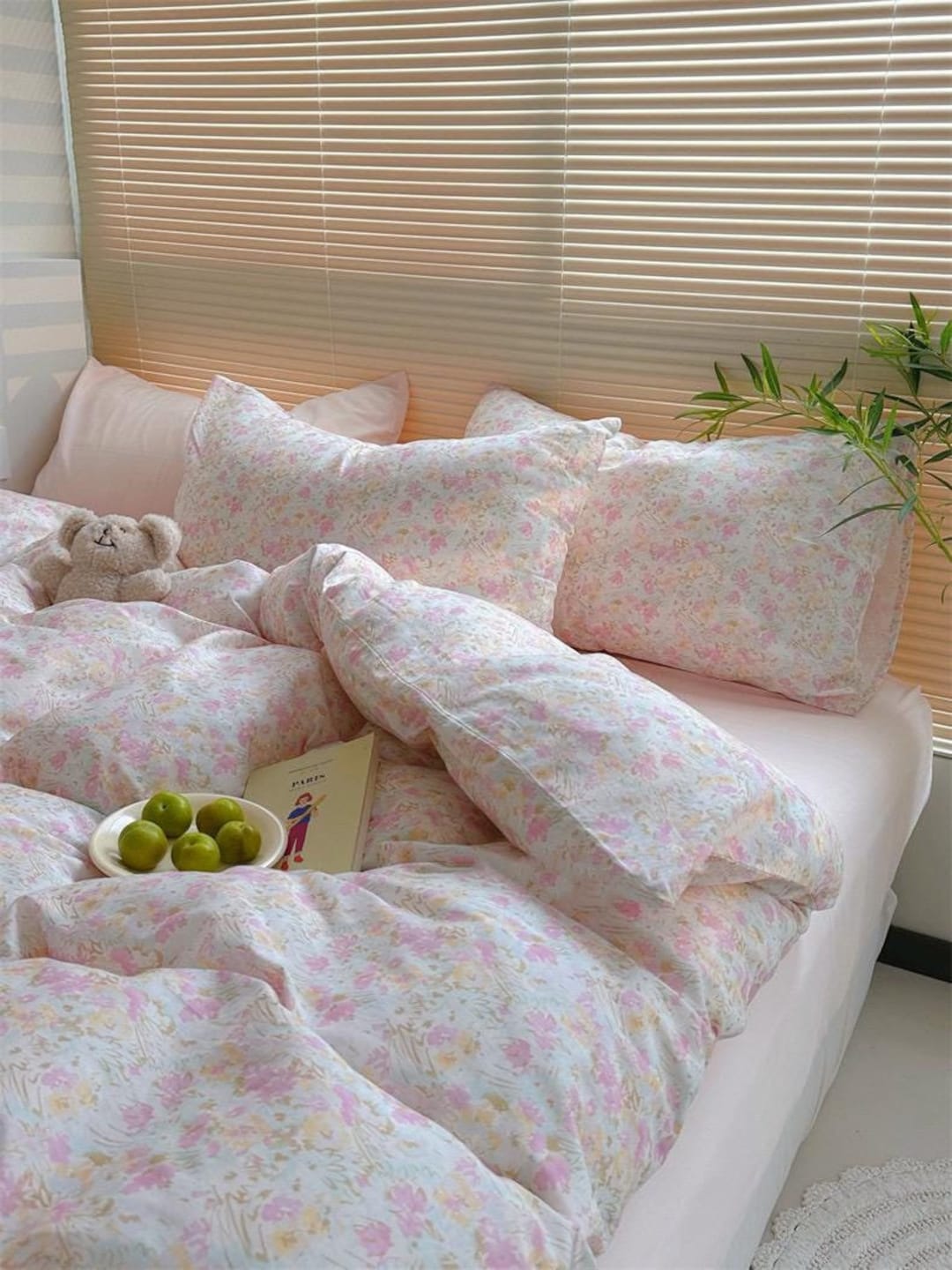 Pink Floral Duvet Cover Set Pink Cotton Full/queen Duvet Cover