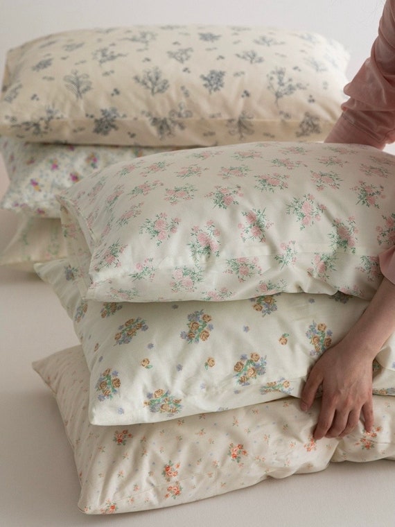 Floral Pillowcase Floral Standard Queen Cotton Pillowcase Envelope Floral Pattern Pillowcase Etsy