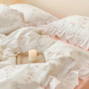 Ruffle Floral Duvet Cover Set