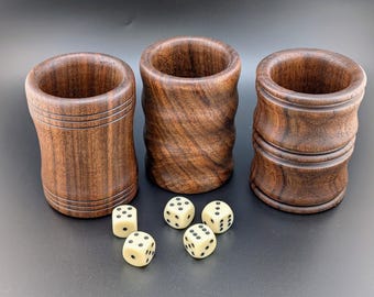 Wooden Dice Cup - Walnut - Handcrafted