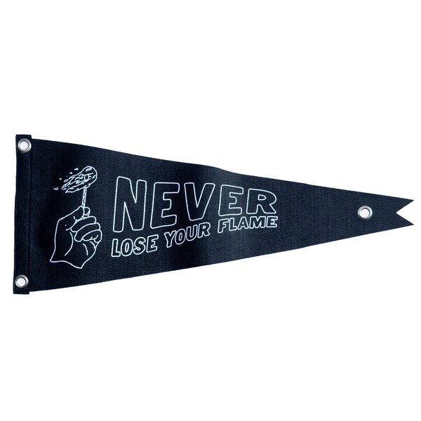 Handmade Felt Pennant Flag: Never Lose Your Flame, Vintage Style Wall Decor