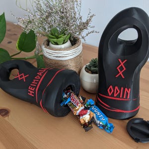 Valheim Inspired Personalized Tombstone Box Container | Viking Desk Decor | Norse Gaming Room Deco | Unique Gamer Gift | Game Collectible