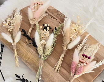 Trockenblumenstrauß Mini / Ansteckstrauß / Deko für Hochzeiten /Geburtstag/Taufe/Mini Bouquet/