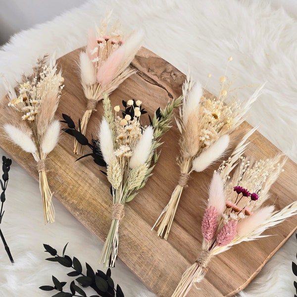 Trockenblumenstrauß Mini /Tischdeko| Ansteckstrauß / Deko für Hochzeiten /Geburtstag/Taufe/Mini Bouquet/geschenk trockenblumen