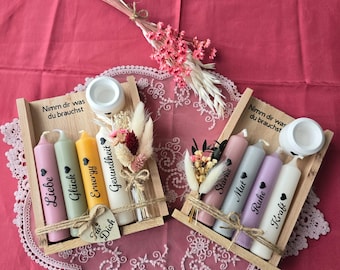 Nimm dir was du brauchst / Kerzen Geschenk Set / Kerzenset Valentinstag / Beste Freundin / Geschenkidee / Geburtstag Geschenk /Herzensmensch