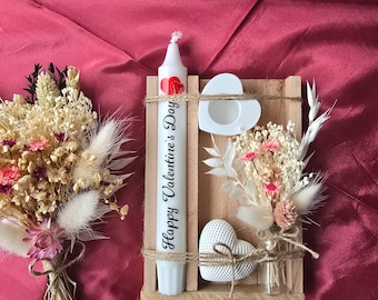 Valentinstag / Valentinstag Geschenk / Geschenkset zum Valentinstag/Partner Geschenk / Romantisches Geschenk / Herz Liebe... / Kerzenset Val