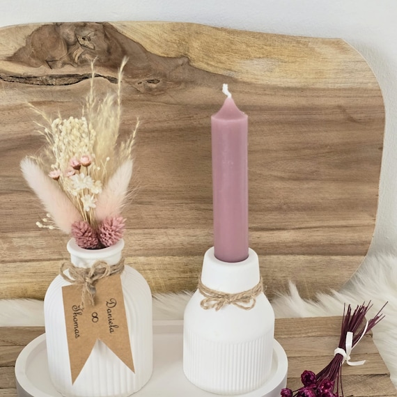Wohndeko, Wohnzimmerdeko, Deko Vase, Trockenblumen, Raysin deko Trockenblumenstrauß mit Vase, Geschenk für Hochzeit, Hochzeit Deko,