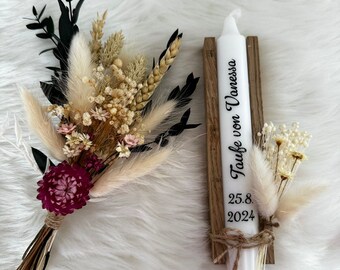 Gastgeschenk /Taufe Geschenk/Taufgeschenk/Taufkerze/Taufe Kerze/Konfirmation/Stabkerze/Personalisiert/Kommunion/Taufe/Gastgeschenk Taufe