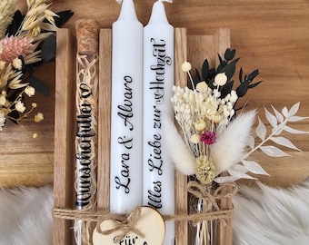 Hochzeitgeschenk Set/ Geschenkset / Hochzeit Kerzen/ Hochzeitskerze Geldgeschenk/Personalisiert/Hochzeitsgeschenk/Wunscherfüller