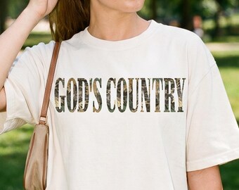 Gottes Land Distressed Camo PNG, christlicher Glaube Shirt Design (digitaler Download)
