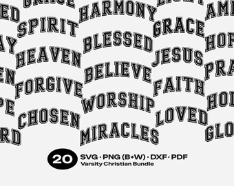 Christian Varsity PNG Bundle | Faith Word Designs (20 Files) (Commercial Use)