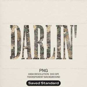 Darlin Camo Western PNG, Distressed Country Girl Shirt Design (Sofort-Download)