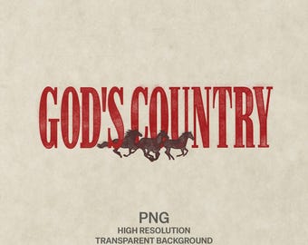 God's Country Western Design | Vintage Stamp Graphic (PNG Download)