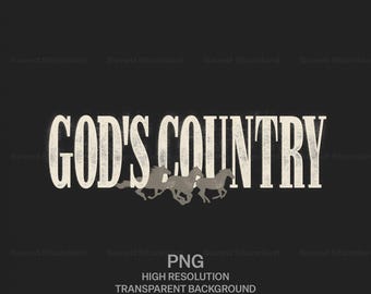 Westers christelijk ontwerp Gods land | Vintage stempelafbeelding (PNG-download)