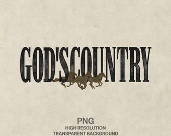 Westers christelijk ontwerp Gods land | Vintage stempelafbeelding (PNG-download)