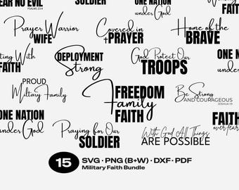 Military Faith SVG/PNG Bundle | Patriotic Christian Designs for Shirts (Digital Download)