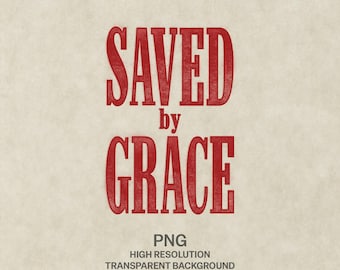 Saved By Grace Western Christian Design | Vintage stempelafbeelding (PNG-download)