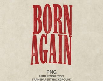 Born Again westers christelijk ontwerp | Vintage stempelafbeelding (PNG-download)