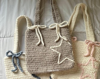 Chunky Star Tote Bag Crochet PDF Pattern