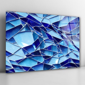 Tempered Glass Backsplash, Blue Mosaic Stove Backsplash, Kitchen Splashback Panel, Sink Backsplash, Bathroom Backsplash, Mother&#39;s Day Gifts