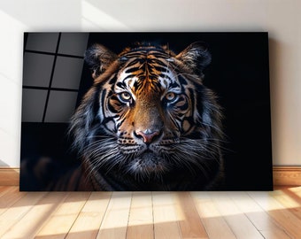 Majestic Tiger Glass Wall Art, Tiger Tempered Glass Decor, Bedroom Art, Living Room Art, Wild Animal Art, Anniversary Gifts, Wall Hangings
