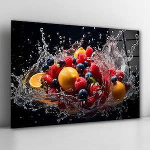 Tempered Glass Fruits Backsplash, Behind Stove Backsplash, Fruit Splashback Panel, Kitchen Wall Art, Anniversary Gifts, Anniversary Gifts