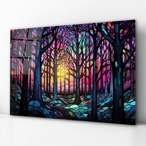 Tree Of Life Tempered Glass Wall Art, Stained Glass Wall Decor, Living Room Wall Art, Modern Wall Decor, Anniversary Gifts, Glass Printing