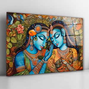 Hindu Goddess Glass Wall Art, Hindu Deities Tempered Glass Wall Decor, New Home Gifts, Wedding Gifts, Wall Hangings, Interior Design Ideas