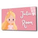Personalized Princess Room Sign, Custom Girl Name Tempered Glass Wall ...