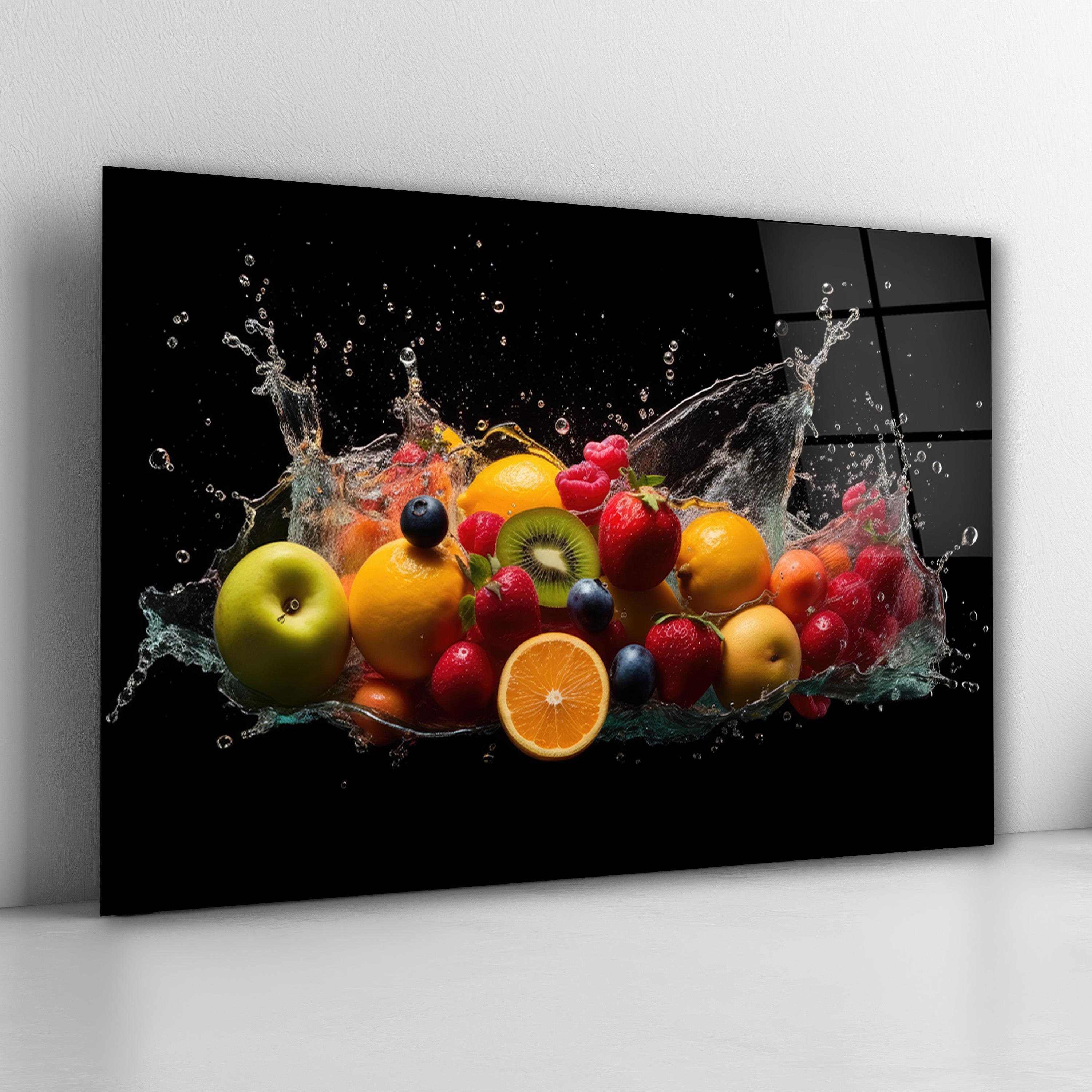 Fruit Glass Wall Art, Tempered Glass Backsplash Panel, Kitchen Wall Art, Dining Room Decor, New Home Gifts, Mother's Day Gift, Wall Hangings