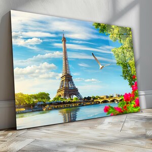 Paris Eiffel Tower Glass Wall Art, France Tempered Glass Wall Decor, Living Room Art, Anniversary Gift, Living Room Wall Art, Bedroom Decor
