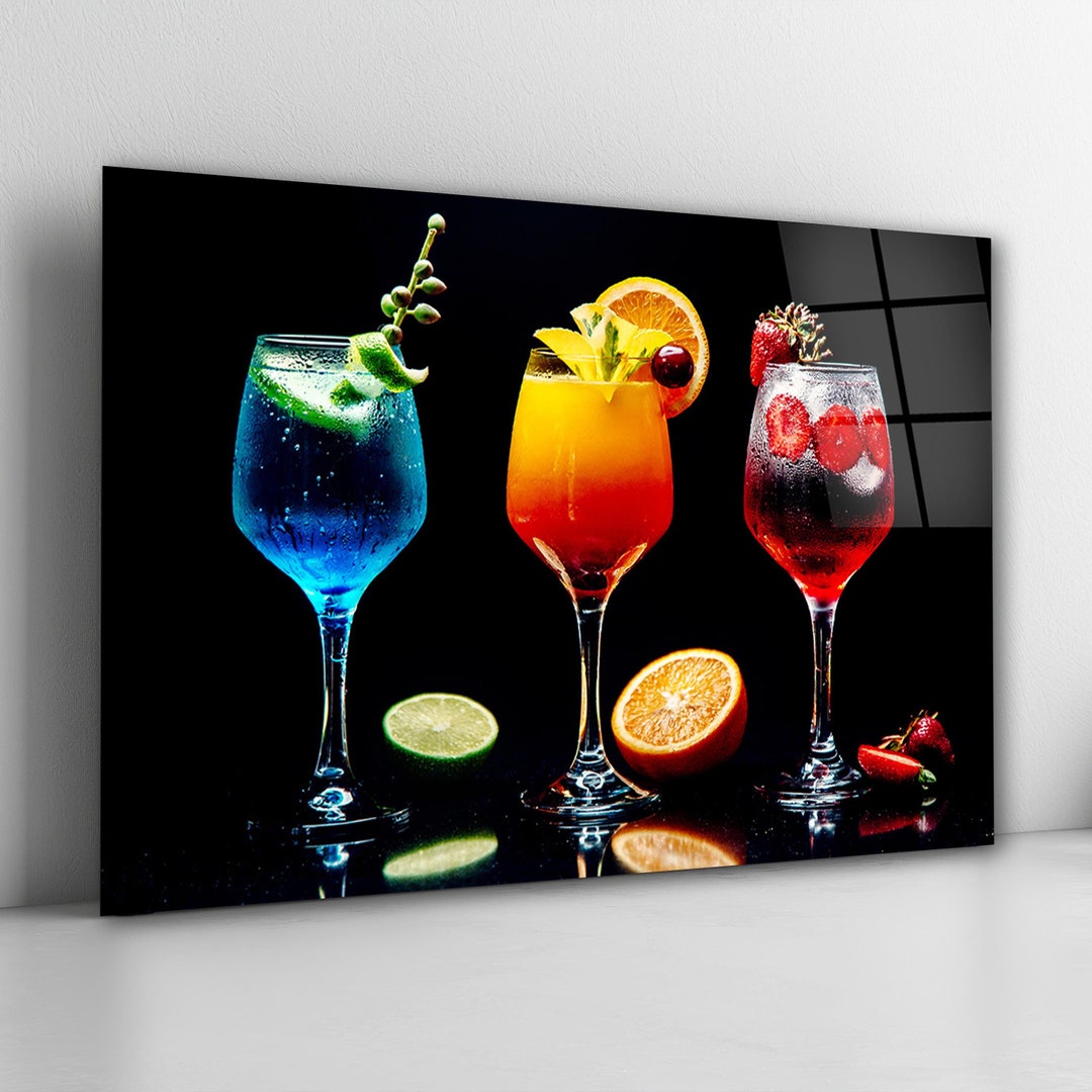 Décoration Murale En Acier – Verre à Cocktail Géométrique – Black Country Metal Works