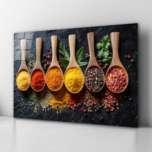 Spices Backsplash, Tempered Glass Backsplash, Kitchen Wall Art, Dining Room Decor, New Home Gifts, Anniversary Gift, Wedding Gift, Wall Art
