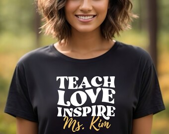 T-shirt personnalisé pour enseignant T-shirt personnalisable pour un nouvel enseignant T-shirt pour enseignant diplômé Cadeau pour elle ou pour lui Inspiré des enseignants