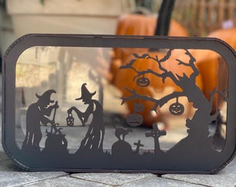 Halloween sweets box, alternative trick or treat bag, halloween wood box, spooky candy holder, halloween accessory, halloween candy box