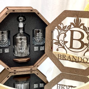 Personalized Glasses, Fathers Gift, Christmas Gift, Whiskey Gift, Whiskey Decanter, Whiskey Glasses, Personalized Whiskey Set, Gift for Him