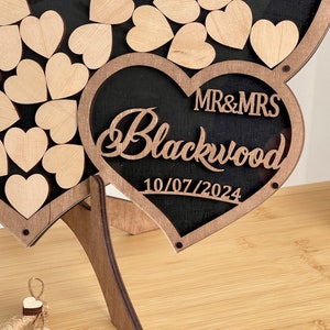 Wooden Heart Guestbook, Wedding Guest Book Alternative, Wedding Ceremony Decor, Wedding Sign, Wedding Gift, Guest Book Ideas image 5