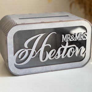 Scatola per biglietti di auguri personalizzata per matrimonio, salvadanaio in legno, scatola per buste in legno personalizzata, scatola per biglietti con fessura, scatola per auguri da sposa, cassetta postale per biglietti