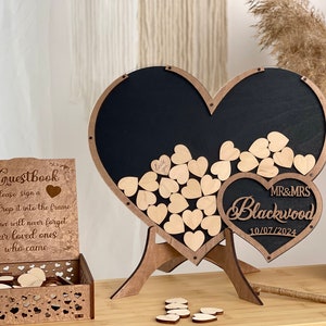 Wooden Heart Guestbook, Wedding Guest Book Alternative, Wedding Ceremony Decor, Wedding Sign, Wedding Gift, Guest Book Ideas image 2