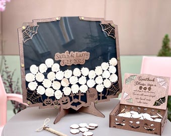 Spooky Wedding Keepsake, Gothic Wedding Guest Book, Halloween-Themed Wedding, Haunted Wedding Guest Book, Halloween Wedding Decor