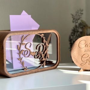 Hochzeitsbox für Karten, personalisierte Hochzeitsraten und Gits Box, Hochzeitskartenbox mit Schlitz, Hochzeitskartenbox aus Holz